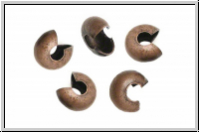 Kaschierperlen, "Crimp Cover", 4mm, glatt, antikkupferfb., Messing, 10 Stk.