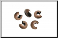 Kaschierperlen, "Crimp Cover", 3mm, glatt, antikkupferfb., Messing, 10 Stk.