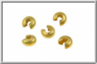 Kaschierperlen, "Crimp Cover", 3mm, glatt, goldfb., Messing, 10 Stk.