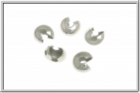 Kaschierperlen, "Crimp Cover", 3mm, glatt, antiksilberfb., Messing, 10 Stk.