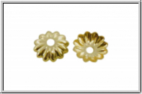 Perlenkappe "Gerillt", 6x1,4mm, goldfb., Messing, 20 Stk.