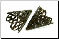 Perlenkappe (-cone) "Zuckert�te", 17x20mm, antikmessingfb., Messing (stamping), 2 Stk.