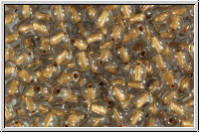 b�hm. Glasperle, rund, 4mm, crystal, trans., brass-ld., 50 Stk.