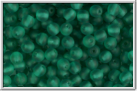 b�hm. Glasperle, rund, 4mm, emerald, trans., matte, 50 Stk.