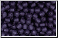 b�hm. Glasperle, rund, 4mm, tanzanite, trans., matte, 50 Stk.