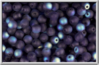 b�hm. Glasperle, rund, 4mm, tanzanite, trans., matte, AB, 50 Stk.