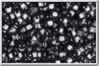 b�hm. Glasperle, rund, 4mm, crystal, trans., half black, 50 Stk.