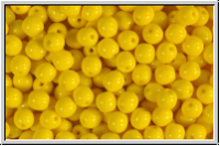 b�hm. Glasperle, rund, 4mm, yellow, op., 50 Stk.