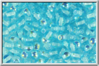 b�hm. Glasperle, rund, 4mm, aqua, trans., AB, 50 Stk.