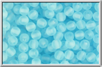b�hm. Glasperle, rund, 4mm, aqua, trans., matte, 50 Stk.