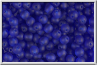 b�hm. Glasperle, rund, 4mm, cobalt, trans., matte, 50 Stk.