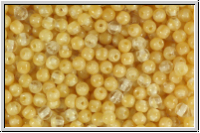 b�hm. Glasperle, rund, 3mm, crystal/beige op., 50 Stk.