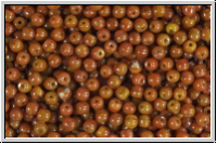 b�hm. Glasperle, rund, 3mm, topaz, wolkig opaque, 50 Stk.