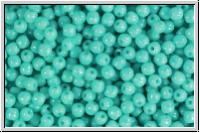 b�hm. Glasperle, rund, 3mm, turquoise, op., 50 Stk.