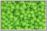b�hm. Glasperle, rund, 3mm, green, lime, opal, 50 Stk.