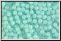 b�hm. Glasperle, rund, 3mm, aqua, opal, 50 Stk.
