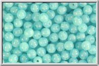 b�hm. Glasperle, rund, 4mm, aqua, opal, 50 Stk.