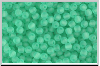 b�hm. Glasperle, rund, 3mm, light emerald, transparent, matte, 50 Stk.