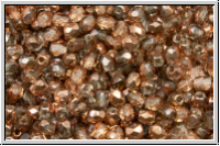 B�hm. Glasschliffperle, feuerpol., 3mm, crystal, trans., half capri gold, 50 Stk.