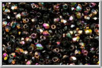 B�hm. Glasschliffperle, feuerpol., 3mm, black, op., half vitex, 50 Stk.