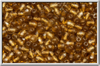B�hm. Glasschliffperle, feuerpol., 3mm, topaz, sm., trans., bronze-ld., 50 Stk.