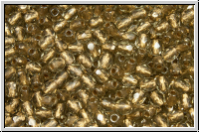 B�hm. Glasschliffperle, feuerpol., 3mm, grey, dk., trans., bronze-ld., 50 Stk.