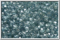 B�hm. Glasschliffperle, feuerpol., 3mm, crystal, trans., montana luster, 50 Stk.