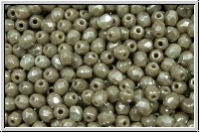 B�hm. Glasschliffperle, feuerpol., 3mm, anthrazit, op., luster, 50 Stk.