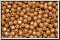 B�hm. Glasschliffperle, feuerpol., 3mm, white, op., rose gold luster, 50 Stk.