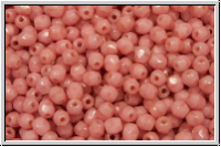 B�hm. Glasschliffperle, feuerpol., 3mm, pink, coral, op., 50 Stk.