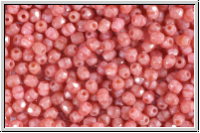 B�hm. Glasschliffperle, feuerpol., 3mm, pink, coral, moonlight, 50 Stk.