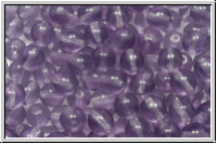 b�hm. Glasperle, rund, 6mm, tanzanite, trans., 25 Stk.