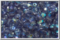 B�hm. Glasschliffperle, feuerpol., 4mm, tanzanite, trans., AB, 50 Stk.