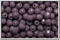 B�hm. Glasschliffperle, feuerpol., 4mm, lavender, dk., op., 50 Stk.