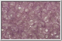 B�hm. Glasschliffperle, feuerpol., 4mm, crystal, trans., lt. lavender coating, 50 Stk.