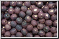 B�hm. Glasschliffperle, feuerpol., 4mm, white, op., vega luster iris., 50 Stk.