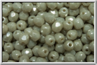 B�hm. Glasschliffperle, feuerpol., 4mm, grey, op., luster, 50 Stk.