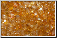 B�hm. Glasschliffperle, feuerpol., 4mm, crystal, trans., half copper luster, 50 Stk.