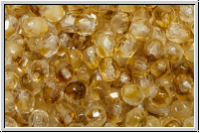 B�hm. Glasschliffperle, feuerpol., 4mm, crystal, trans., picasso, 50 Stk.