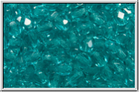 B�hm. Glasschliffperle, feuerpol., 4mm, blue, carribean, lt., trans., 50 Stk.