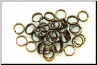 Spaltringe, rund, 5,2x0,6mm, antikmessingfb., Messing, 20 Stk.