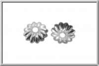 Perlenkappe "Gerillt", 6x1,4mm, platinfb., Messing, 20 Stk.