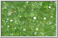 Kristallschliffperle, rund, 3mm, chrysolite, trans., galv., 90 Stk.