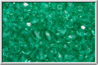 B�hm. Glasschliffperle, feuerpol., 4mm, teal, lt., trans., 50 Stk.