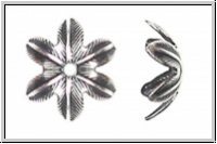 Perlenkappe "Petal Bead Cap" TRINITY BRASS, 10x4mm, antikversilbert, Messing, 1 Stk.