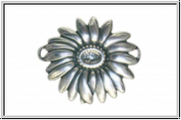 Anh�nger/Verbinder "Sunflower" TRINITY BRASS, 36x31mm, antikversilbert, Messing, 1 Stk.