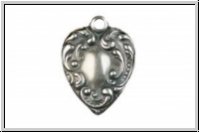 Anh�nger "Small Victorian Heart" TRINITY BRASS, 13x17mm, antiksilberfb., Messing, 1 Stk.