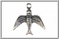 Anh�nger "Petite Bird" TRINITY BRASS, 17x17mm, antikversilbert Messing, 1 Stk.