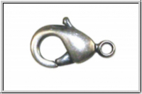 Karabiner "large", TRINTY BRASS, 15mm, antikversilbert, Messing, 1 Stk.