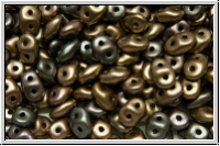 SD-00030-01670, SuperDuo Beads, purple-golden-MIX, pale, metallic, satin, 10 g